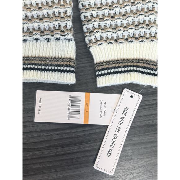 Nanette Lepore Cardigan Camel/ Cream Cozy Prewashed Yarn Cardigan Jacket S NWT - Picture 5 of 10